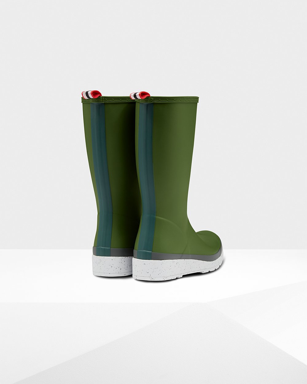 Hunter Original Tall Speckle Rain Play Boots - Shop Online Womens Green/White - ZYPOVL725